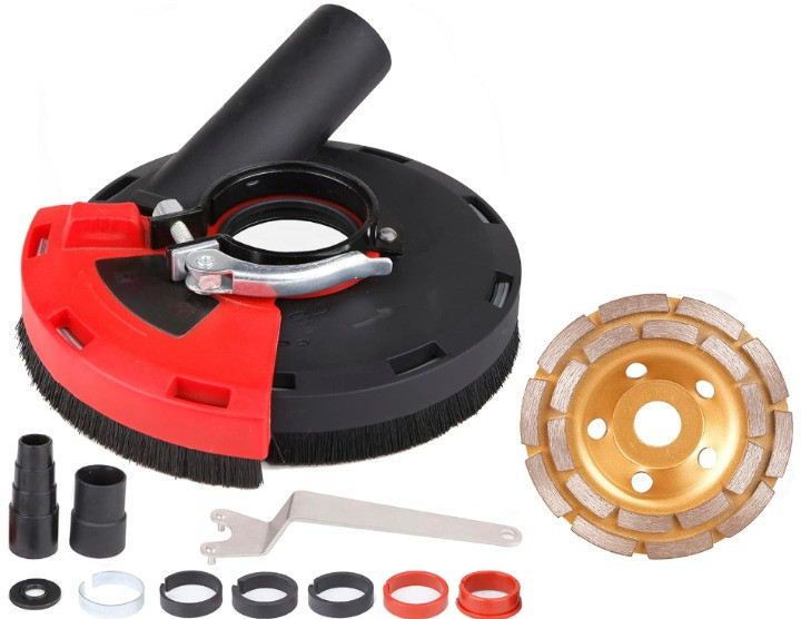 Protector Antipolvo para Amoladora 5″ con Copa Diamantada de Rectificado, Nuevo