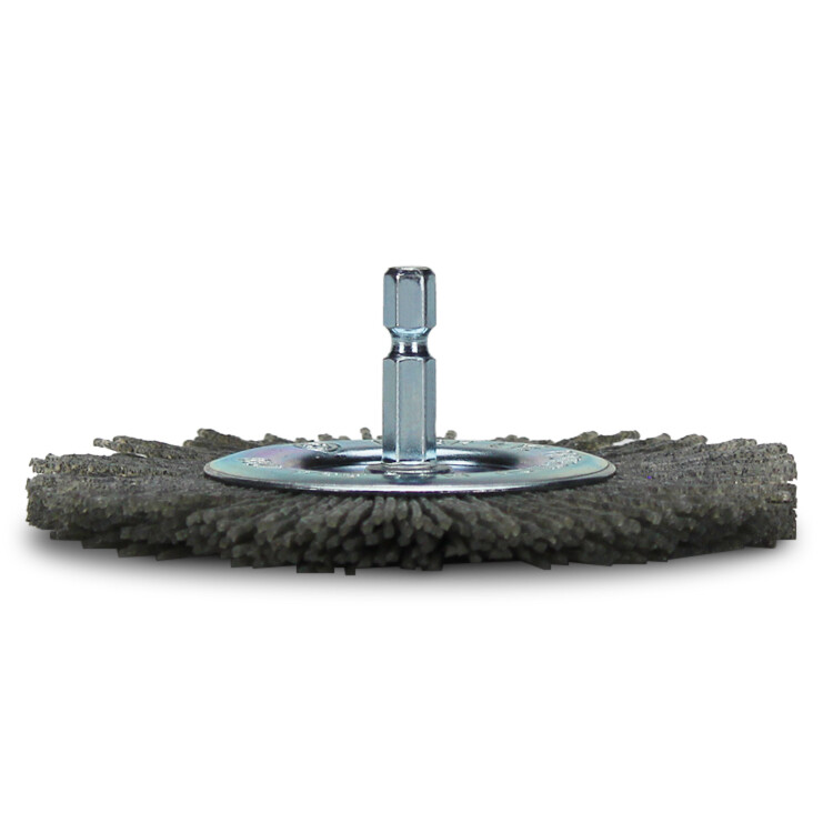 BHA 4″ Nylon Wire Wheel with 1/4″ Hex Shank for Drill or Die Grinder