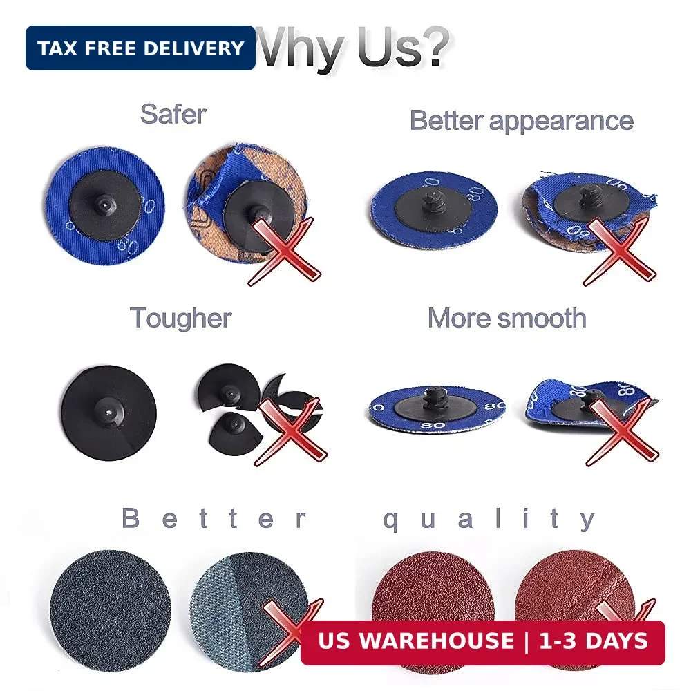 Quick Change Grinding Disc, 50 Pcs 2 inch Sanding Discs for Die Grinder Ac