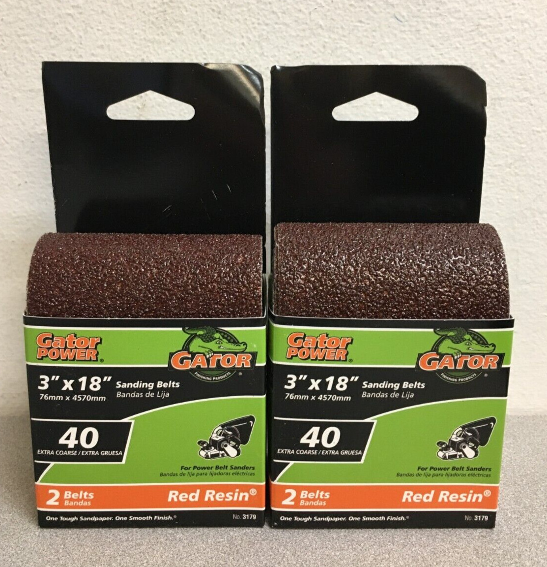 Gator 3179 3 in. X 18 in. Sanding Belts 40 Grit Extra Coarse 2 Pks of 2 Pcs.