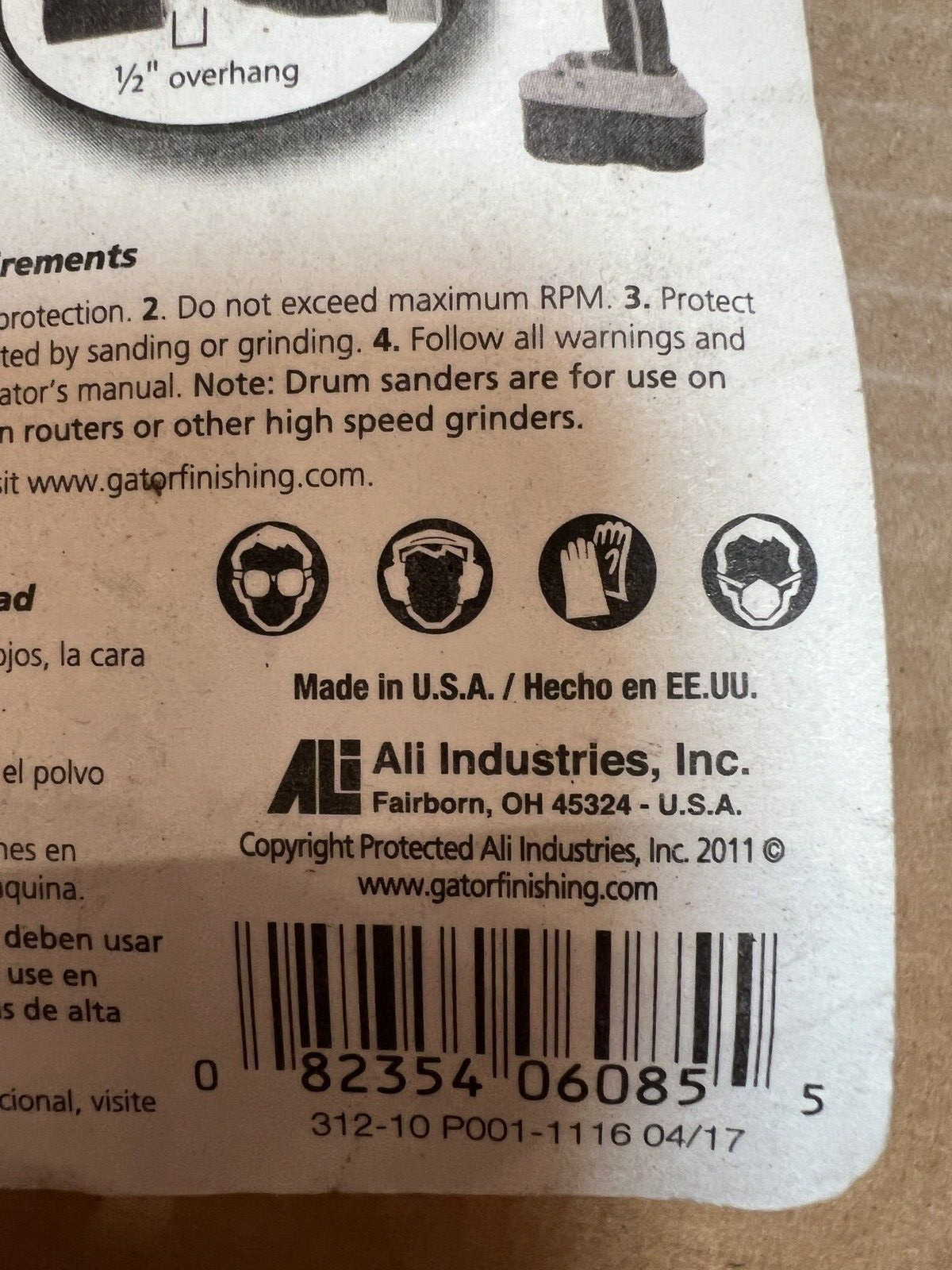 GATOR 6085 1-1/2″ Drum Sander & 6088 1-1/2″ Drum Sander Refill kit Coarse 50