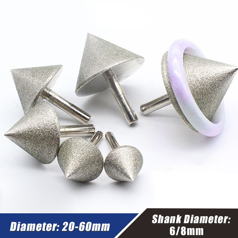 20-60mm Electroplated Diamond Chamfering Grinding Head Jade Glass Tile Polishing