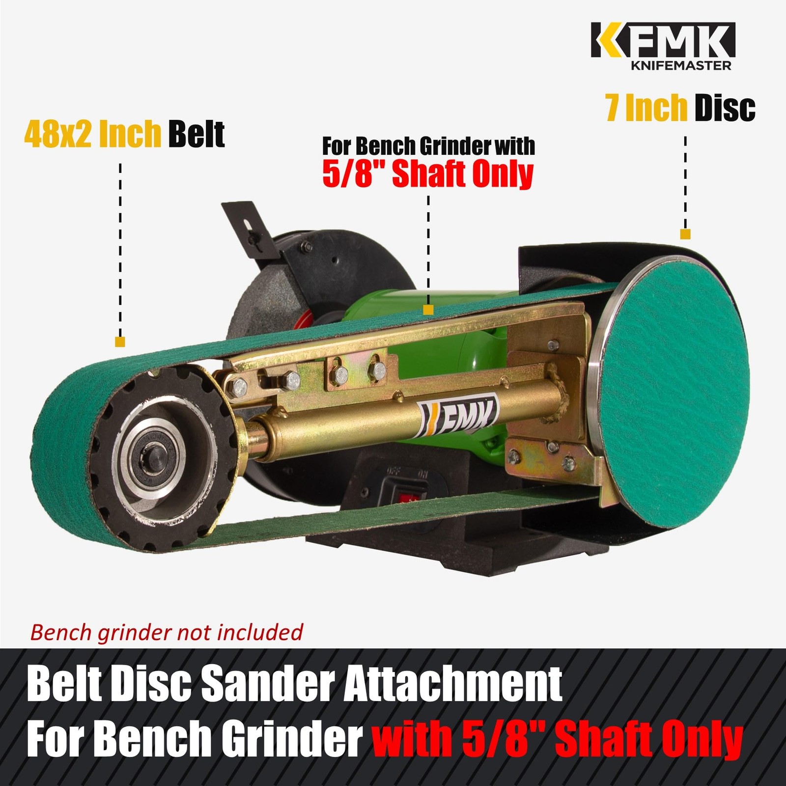 2″x48″ Belt Grinder Attachment for Bench Grinders, 2×48 Inch Belt and 7 Inch …