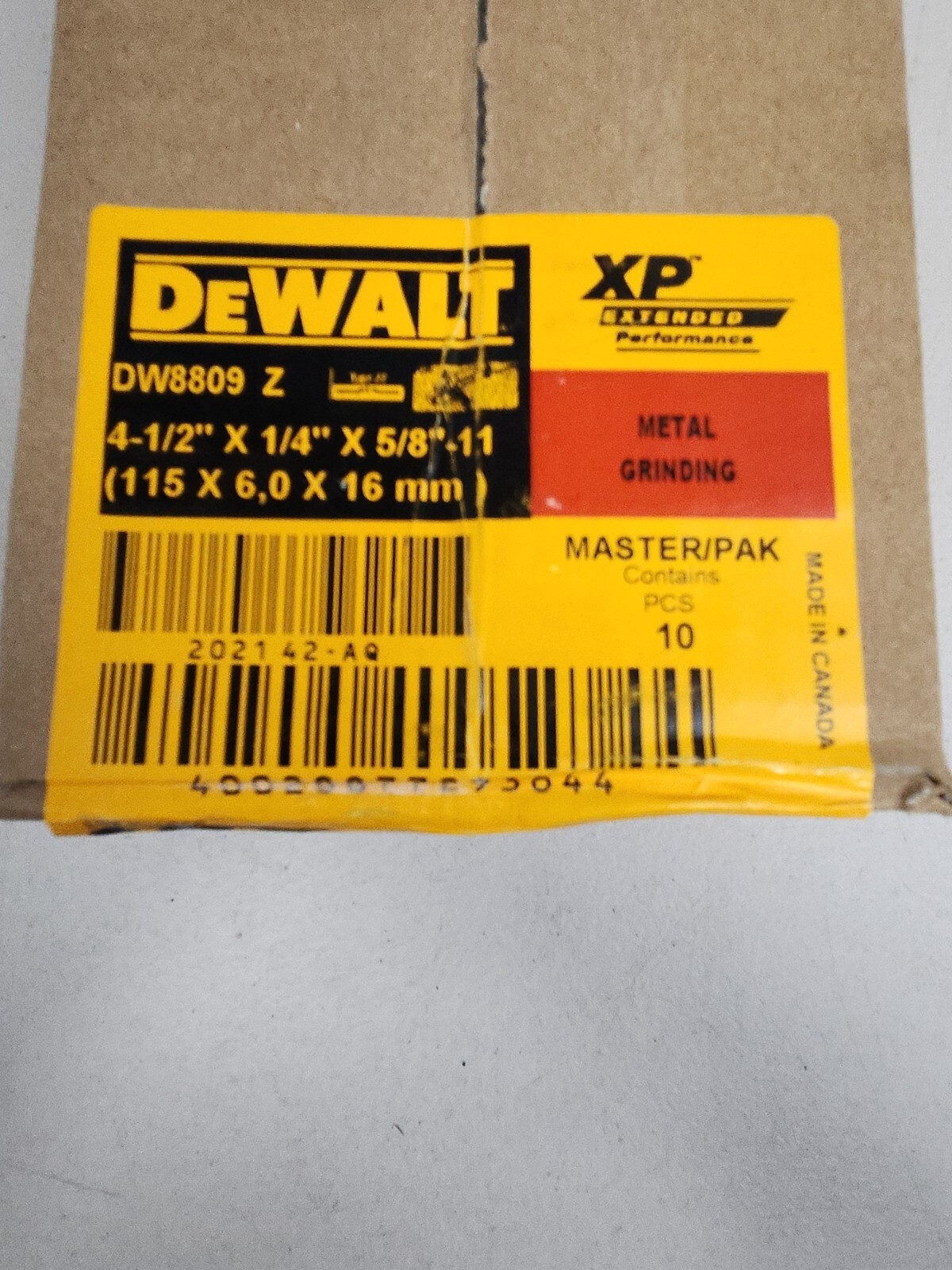 Dewalt DW 8809 4 1/2 ” X 1/4″ X 5/8-11″ Grinding Wheel 10 Pack