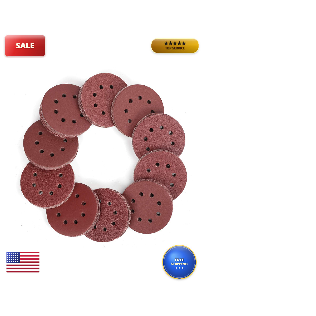 Workpro 150-Piece Sanding Discs Set – Sandpaper 10 Grades Include 60 80