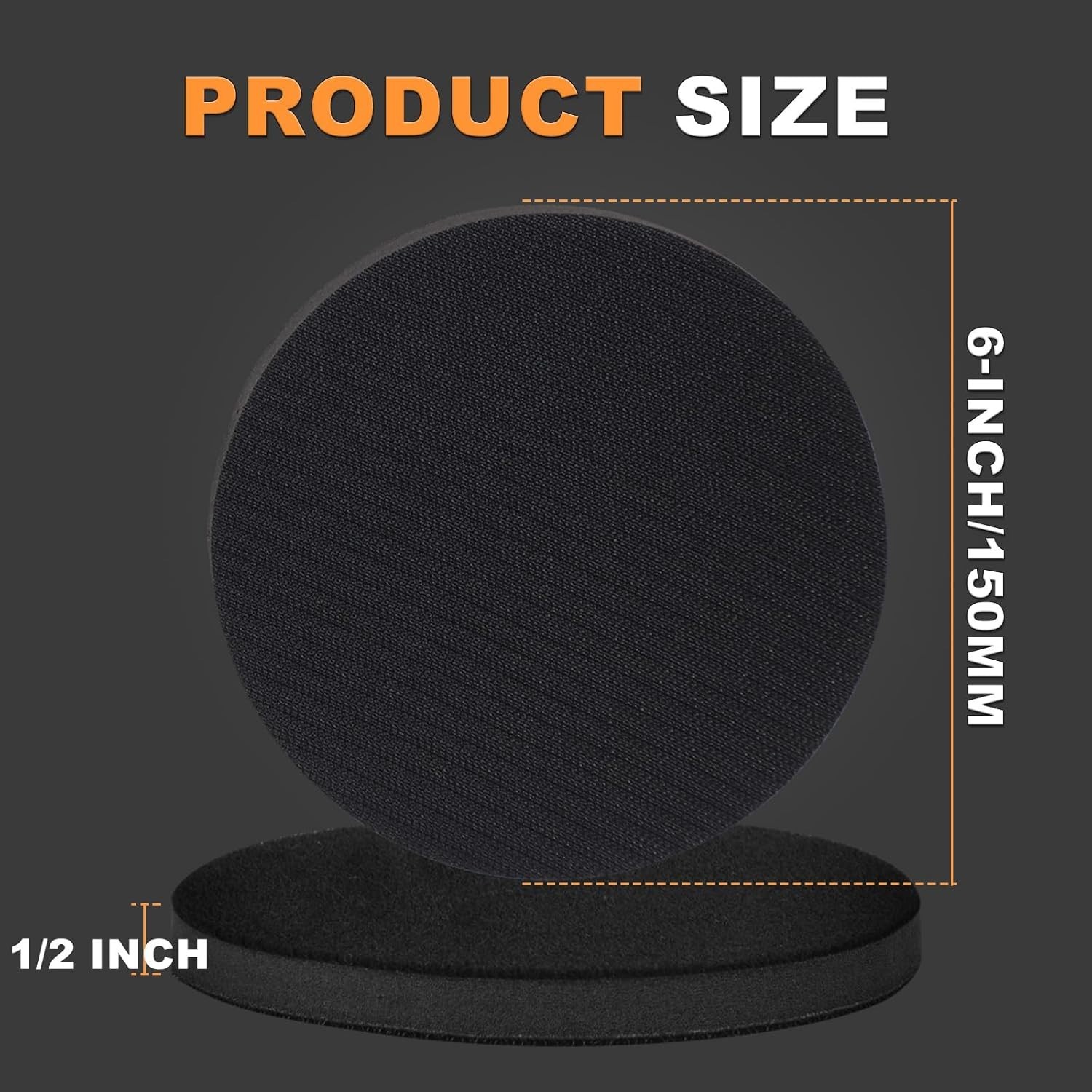 BMOTL 6-Inch No-Hole Interface Pad 5 Pack Hook Loop Foam Sanding Discs Backi…