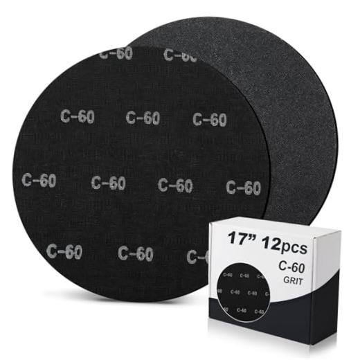 12 Pcs 17″ Sanding Screen Discs Black Mesh Floor Sanding Screens 60 Grit