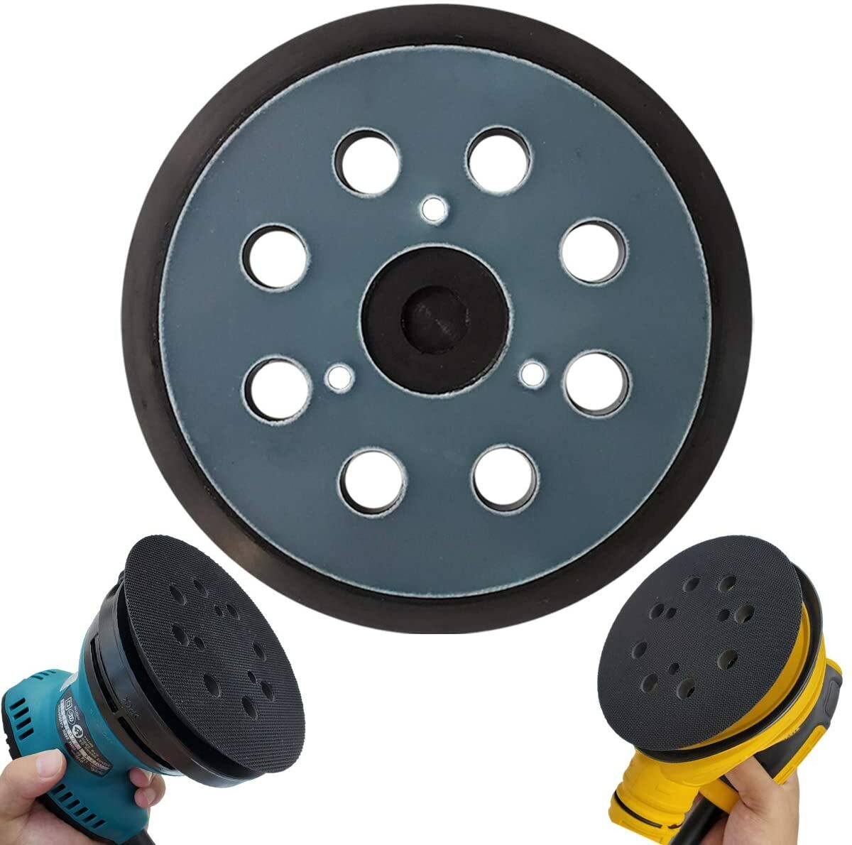 5PCS 5 inch Orbital Sander Replacement Pad 8-Hole 3-Screw Hook & Loop for Dewalt