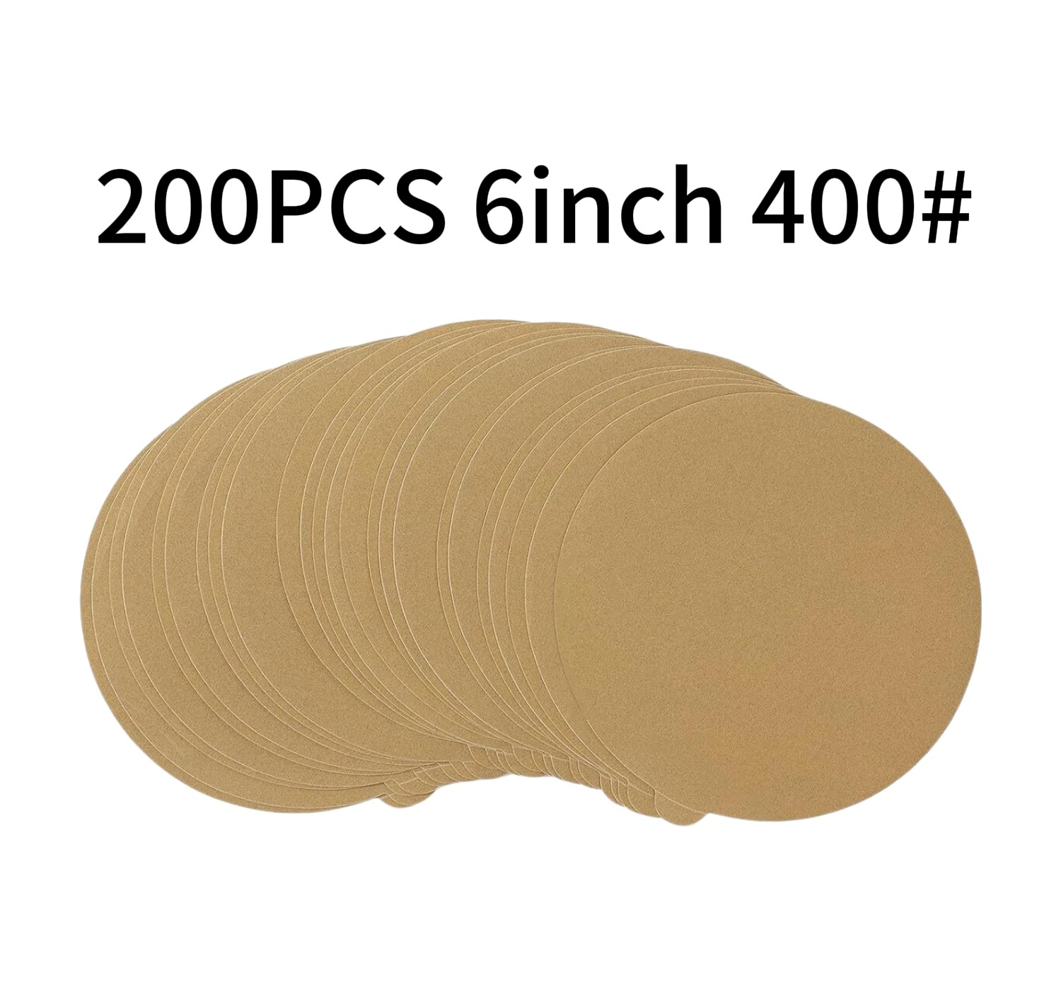 200PCS 6 Inch PSA Sticky Back Sanding Discs 400 Grit Self Adhesive for DA Sander