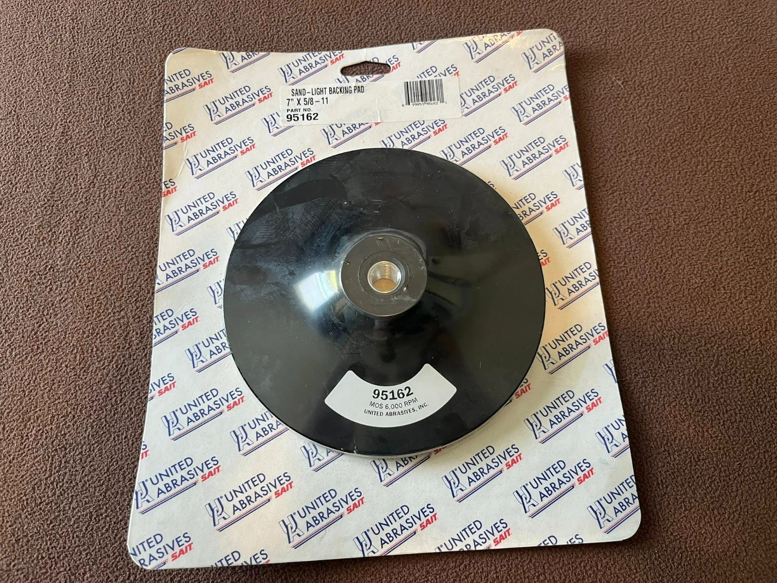 United Abrasives 95162 7″ x 5/8-11 Padded Hook and Look Backing Pad