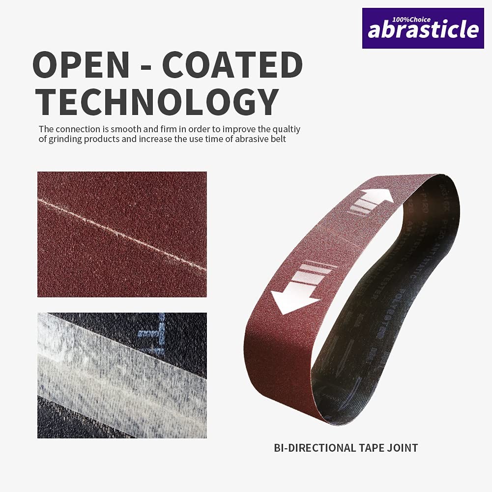 15 Pcs 4×21 Inch Aluminum Oxide Sanding Belts – 80 to 400 Grit Assortment