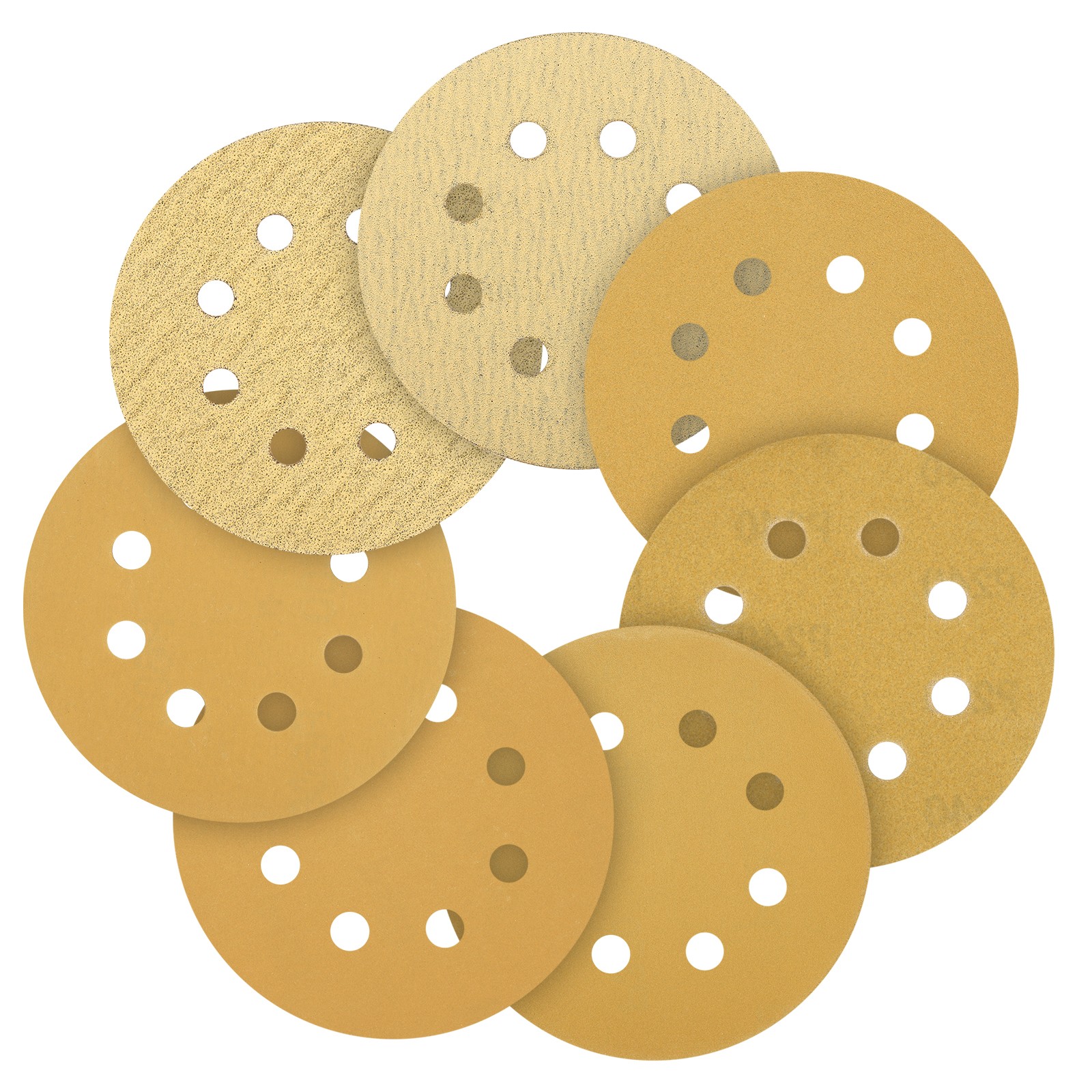 110 Pcs 125mm 5 Inch Sanding Disc 60/80/100/120/150/180/240/320/400/600/800 Grit