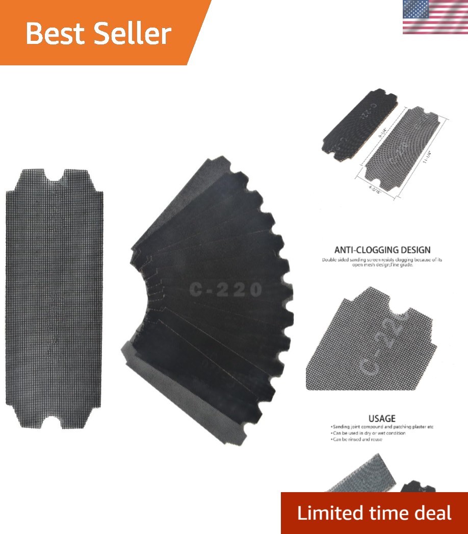 Drywall Sanding Screen Mesh Sheet 4-3/16″ x 11-1/4″ Grit
