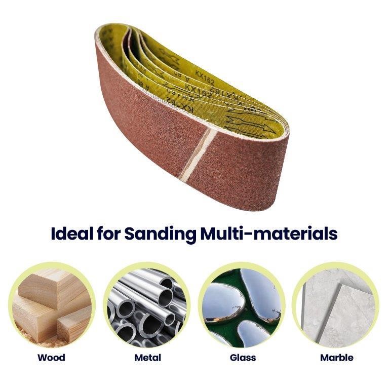 Sanding Belts Coarse Sander Sheets 100 x 915mm 80 Grit 5 Pack Aluminum Oxide