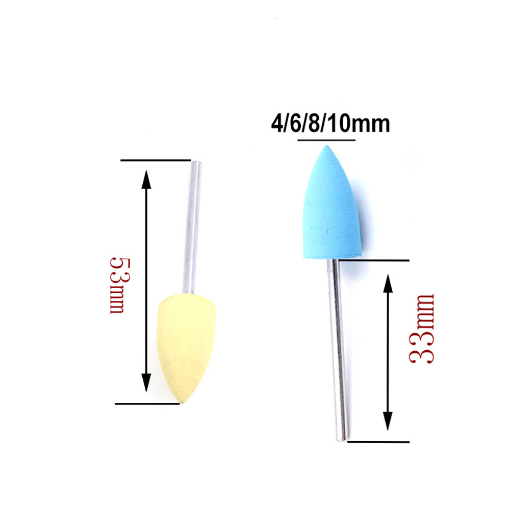 Nail Drill Bits Buffer Silicone Rubber Polishing Heads Rotary Pedicure Manicure