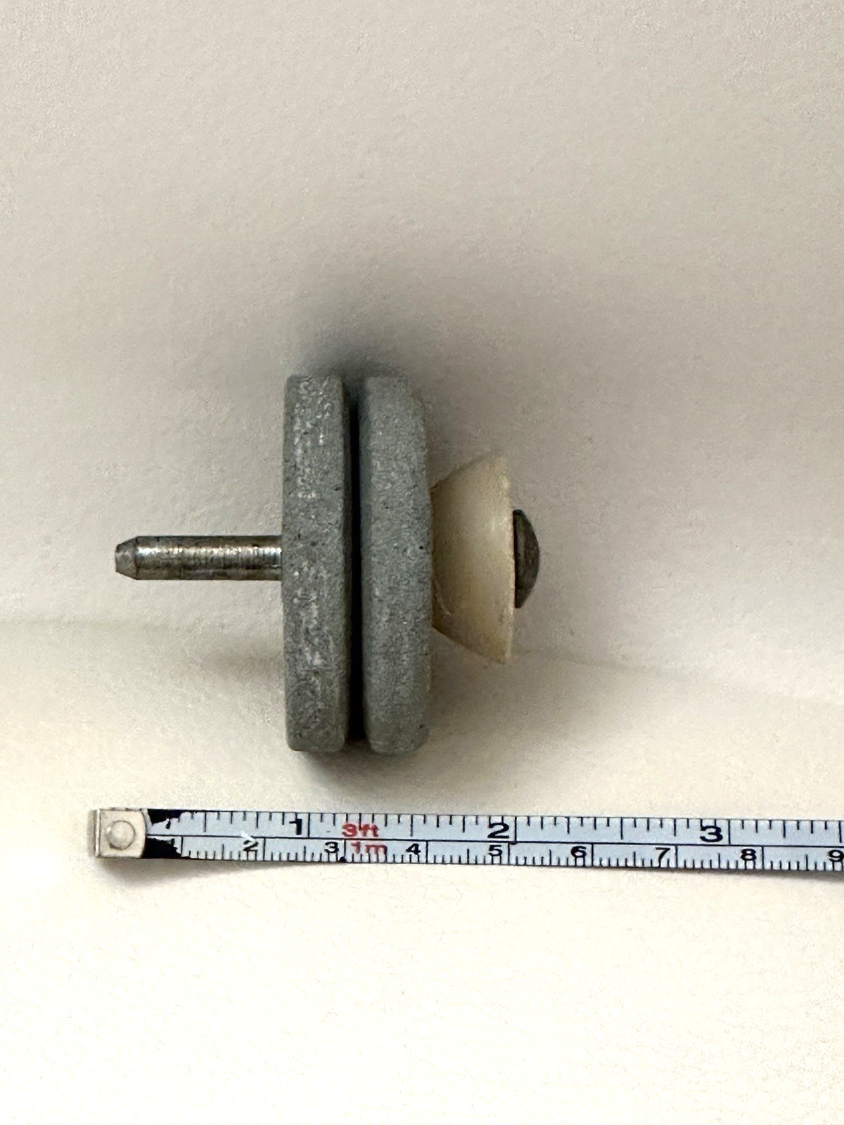 Vintage Grinding Stone Wheel Drill Attachment Set 2 Pc Sharpening Abrasive Tool