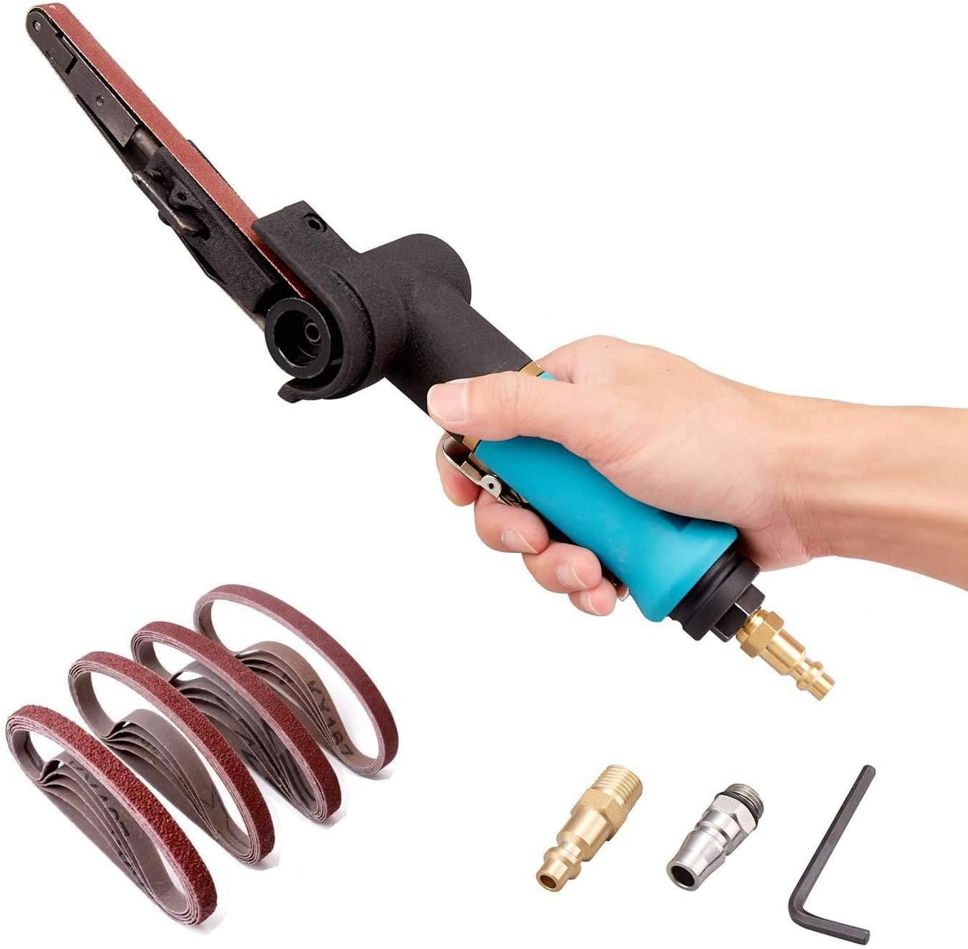 Pneumatic Tool Air Belt Sander,1/4″ Inlet,Air 3/8" x 13"