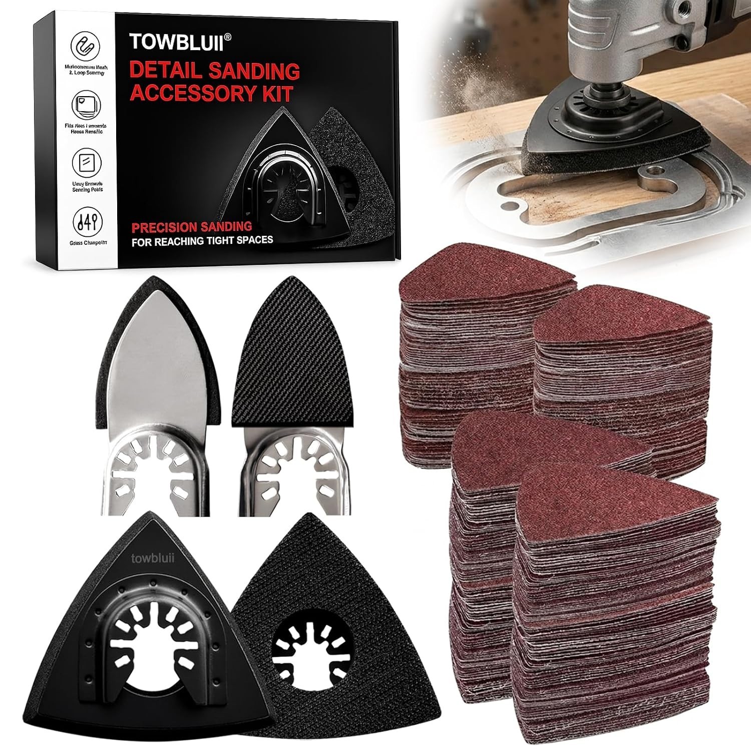 Essential 106-Piece Oscillating Tool Sandpaper Set for Polishing & Finishing