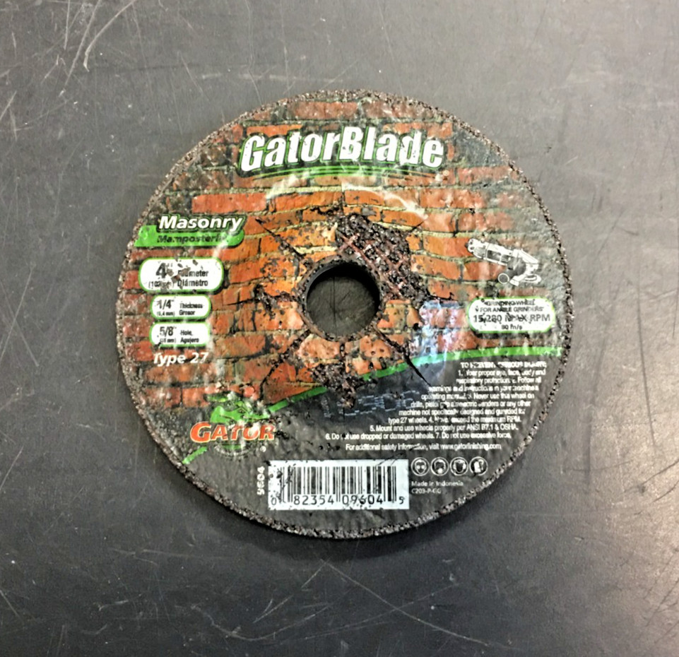 Gator 9604 Masonry Grinding Wheel 4 x 1/4 x 5/8, Type 27 for Angle Grinder