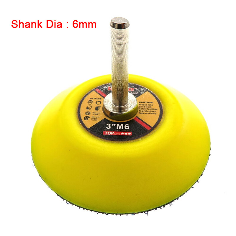 3” 75mm Hook&Loop Backing Pad Sanding Polishing Discs w/ 3/6mm Drill Attachment