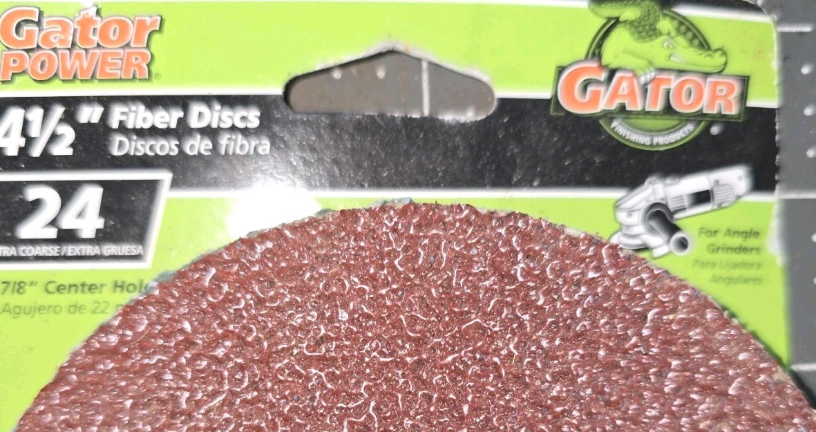 Lot of 2 ~Gater 4-1/2″ Aluminum Oxide Fiber Disc 24 Grit Extra Coarse, 6 Pieces