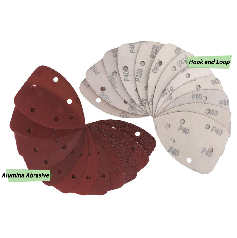 140x140x98mm 6 Hole Red Triangle Sanding Discs Hook & Loop Sandpaper 40# – 1000#