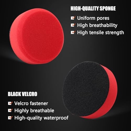 3 Inch Polishing Pad, 8Pcs Car Wax Applicator Pads with Handle and Towel,