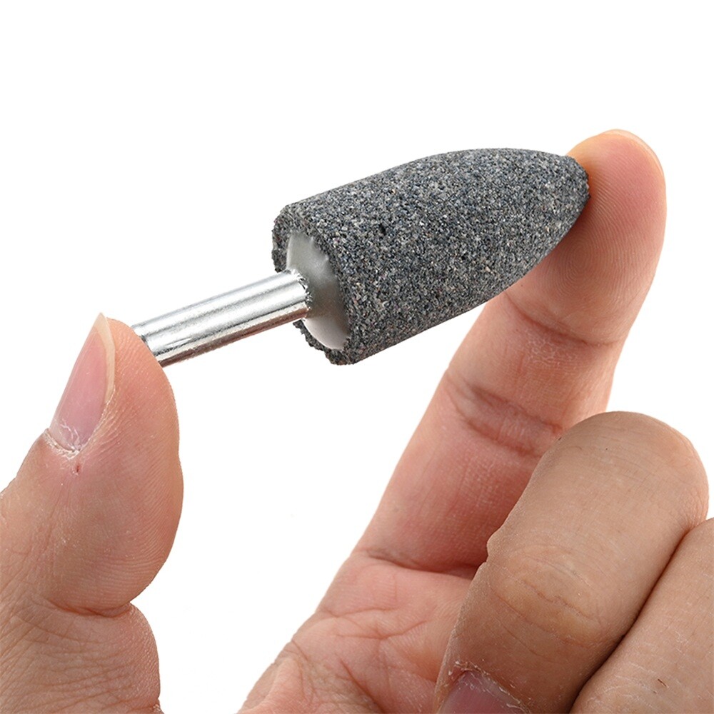 10PC Cone Shape Grinding Stones 20mm Aluminium Oxide Fit Electric Rotary Tool