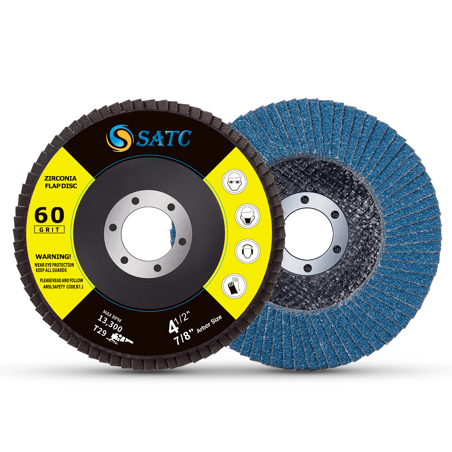 100 PACK 4.5″ Zirconia Flap Disc 4-1/2 x7/8″ 60 Grit Sanding Grinding Flap Wheel