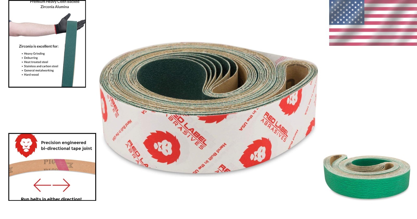 72 Inch 80 Grit Zirconia Sanding Belts – Factory Direct Metal Grinding, USA Made