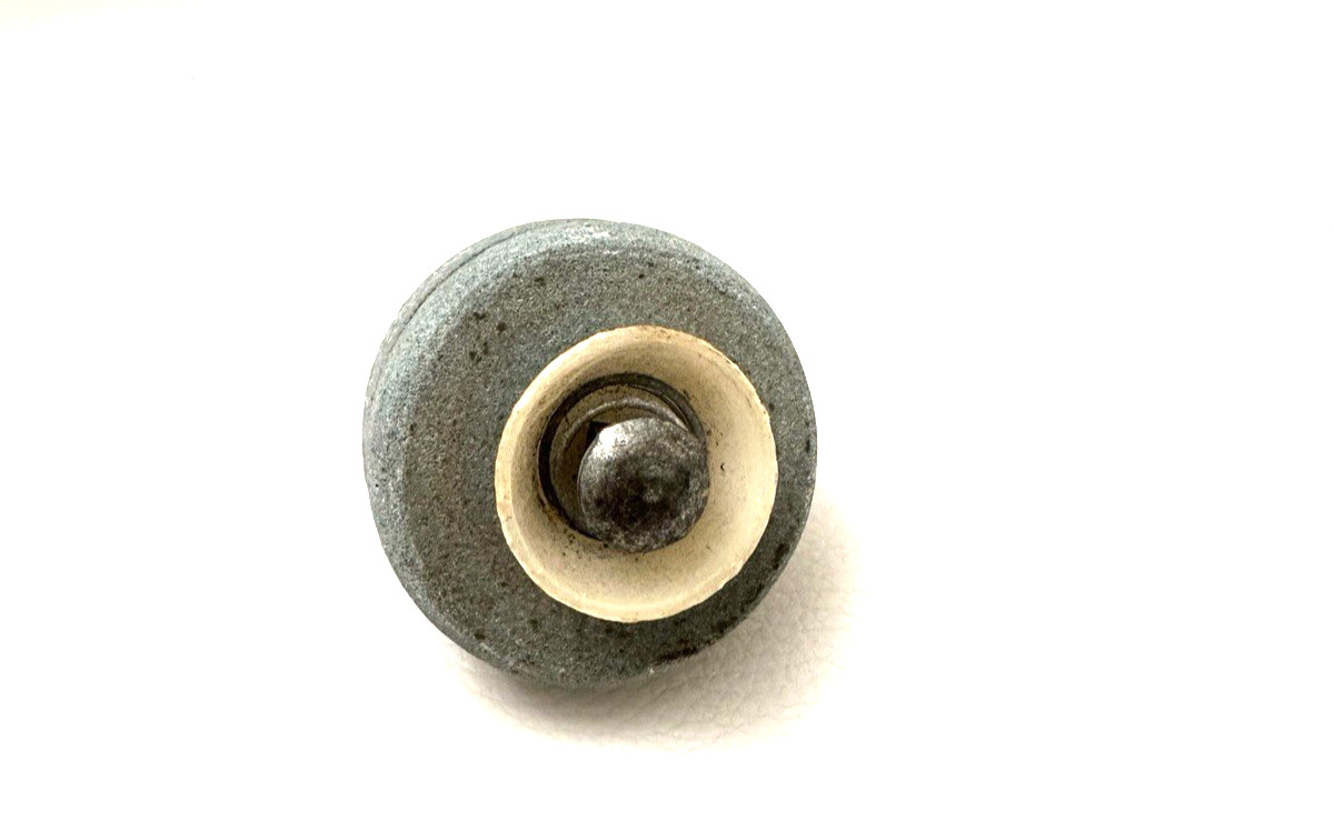 Vintage Grinding Stone Wheel Drill Attachment Set 2 Pc Sharpening Abrasive Tool