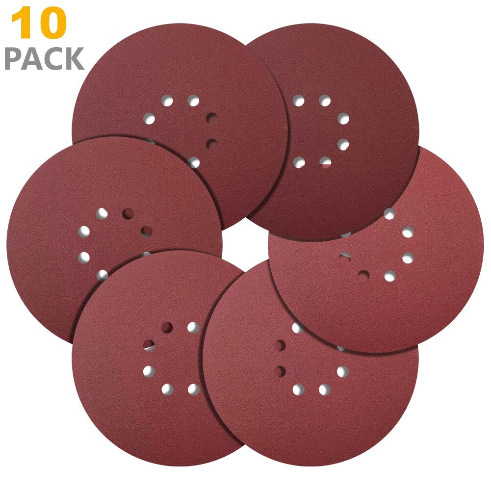 10PCS 9 inch Drywall Sander Paper Sanding Disc Hook Loop 80 120 150 180 240 Grit