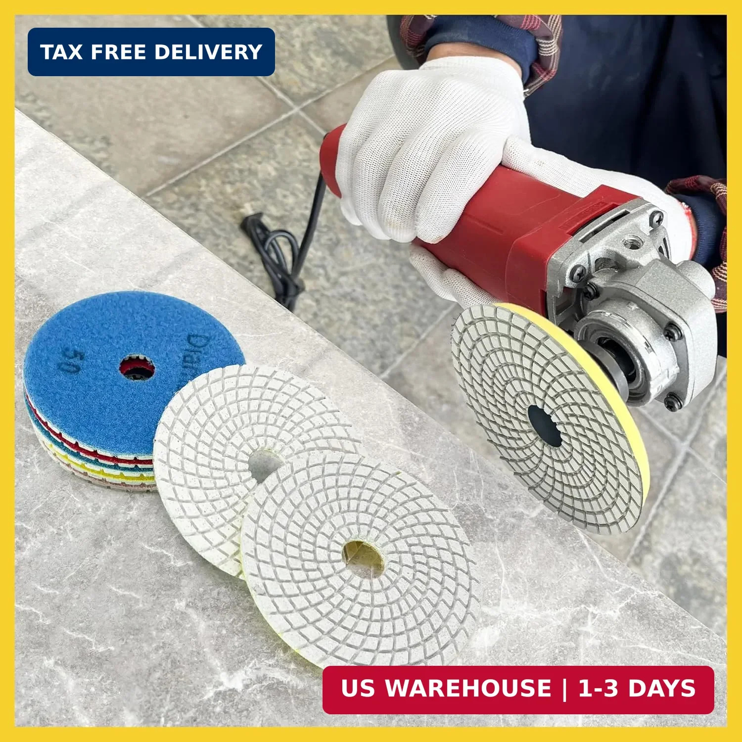 3 Inch Diamond Polishing Pads Tile Stone Diamond Sanding Pads Kit Including 5/8-