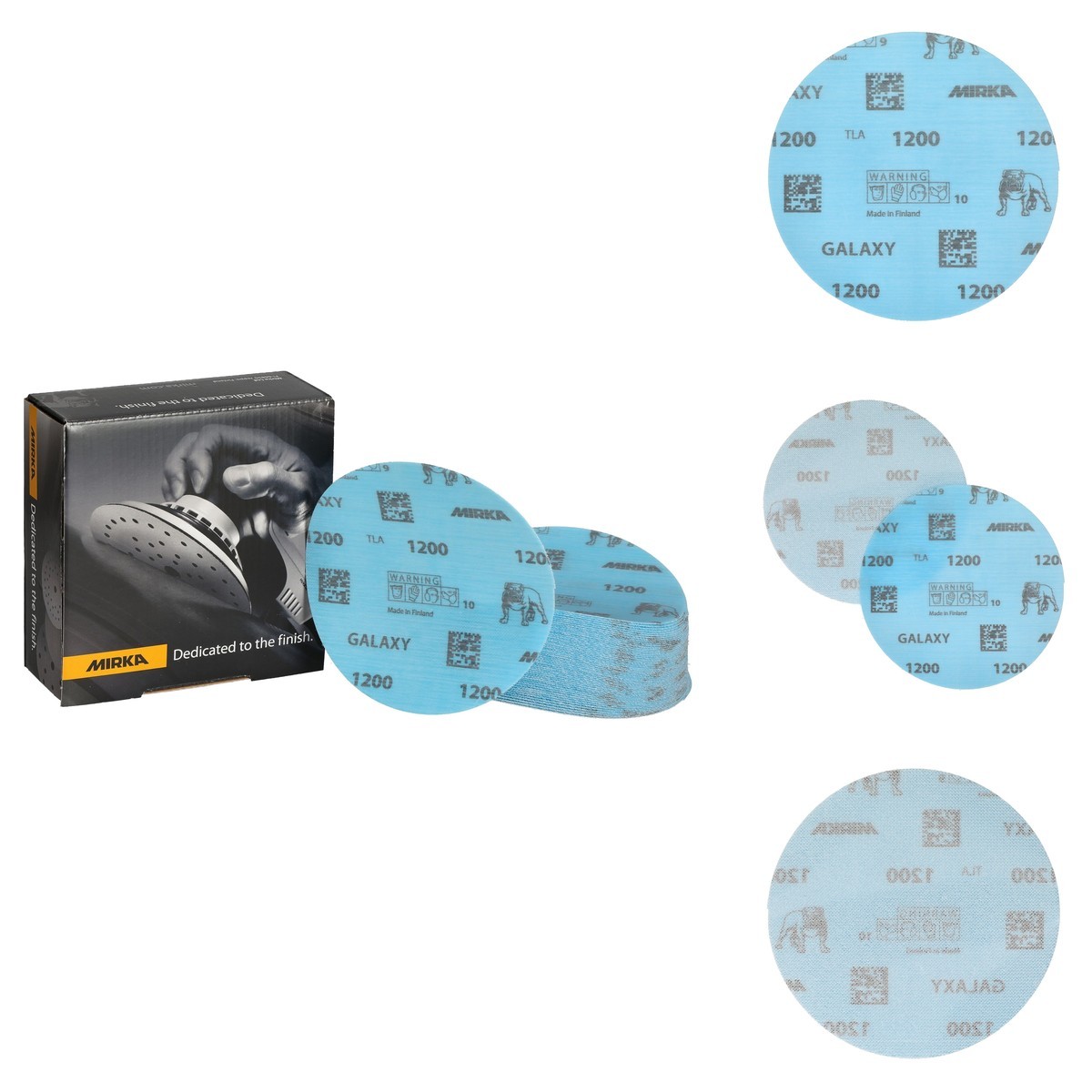 Mirka Galaxy 5 Inch 1200 Grit Hook and Loop Sanding Discs 50 Pack