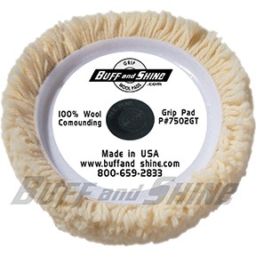 7.5″ dia. X 1.25″ 100% 4-ply twisted wool grip pad with a centering tee “Heavy