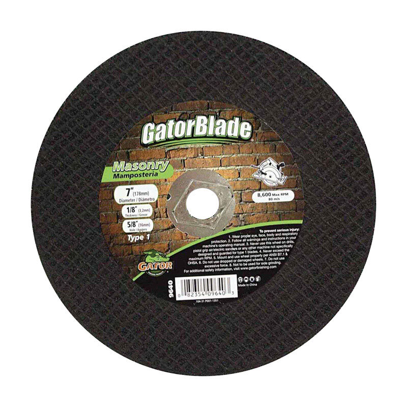Gator 9640 Carbide Grain Masonry Cutting Wheel 7 x 0.12 x 0.62 in.