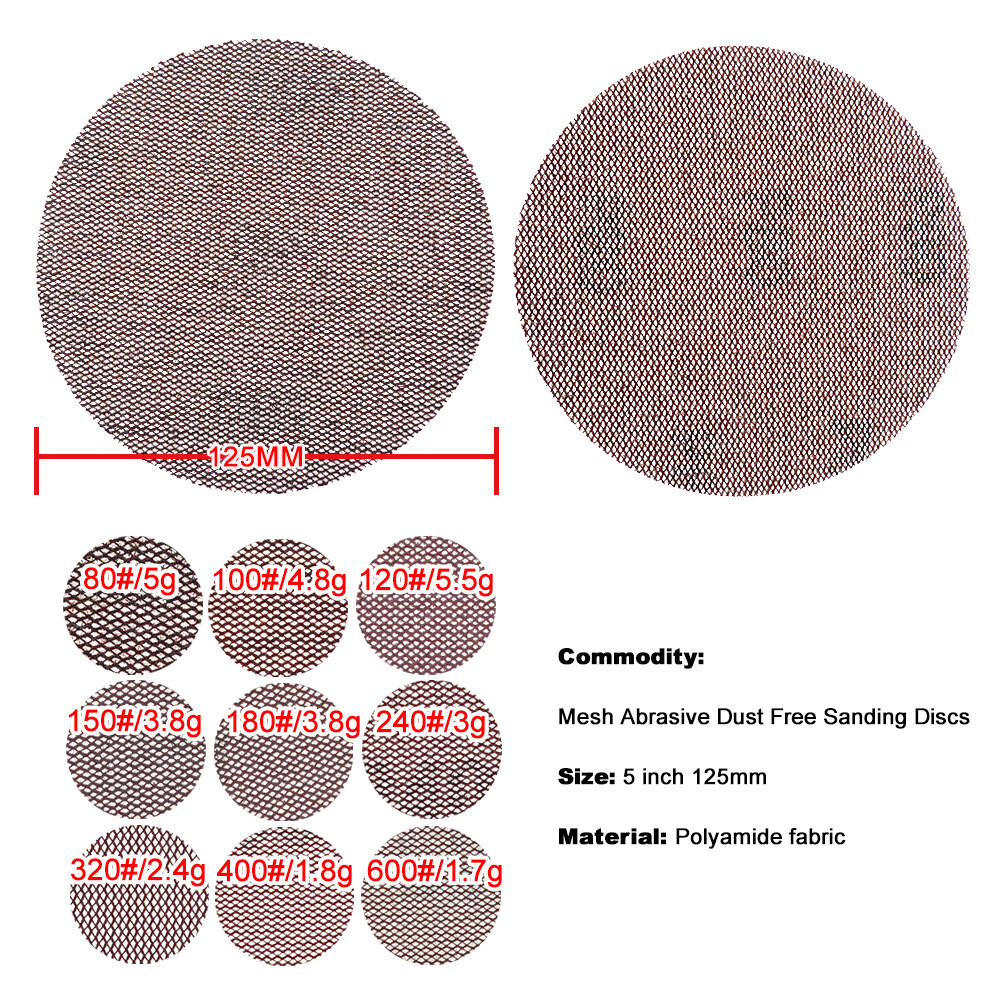 5″ 6″ 7″ Grinding Discs Dustfree Grinding Grid Grinding Paper Pads P80 – P1000