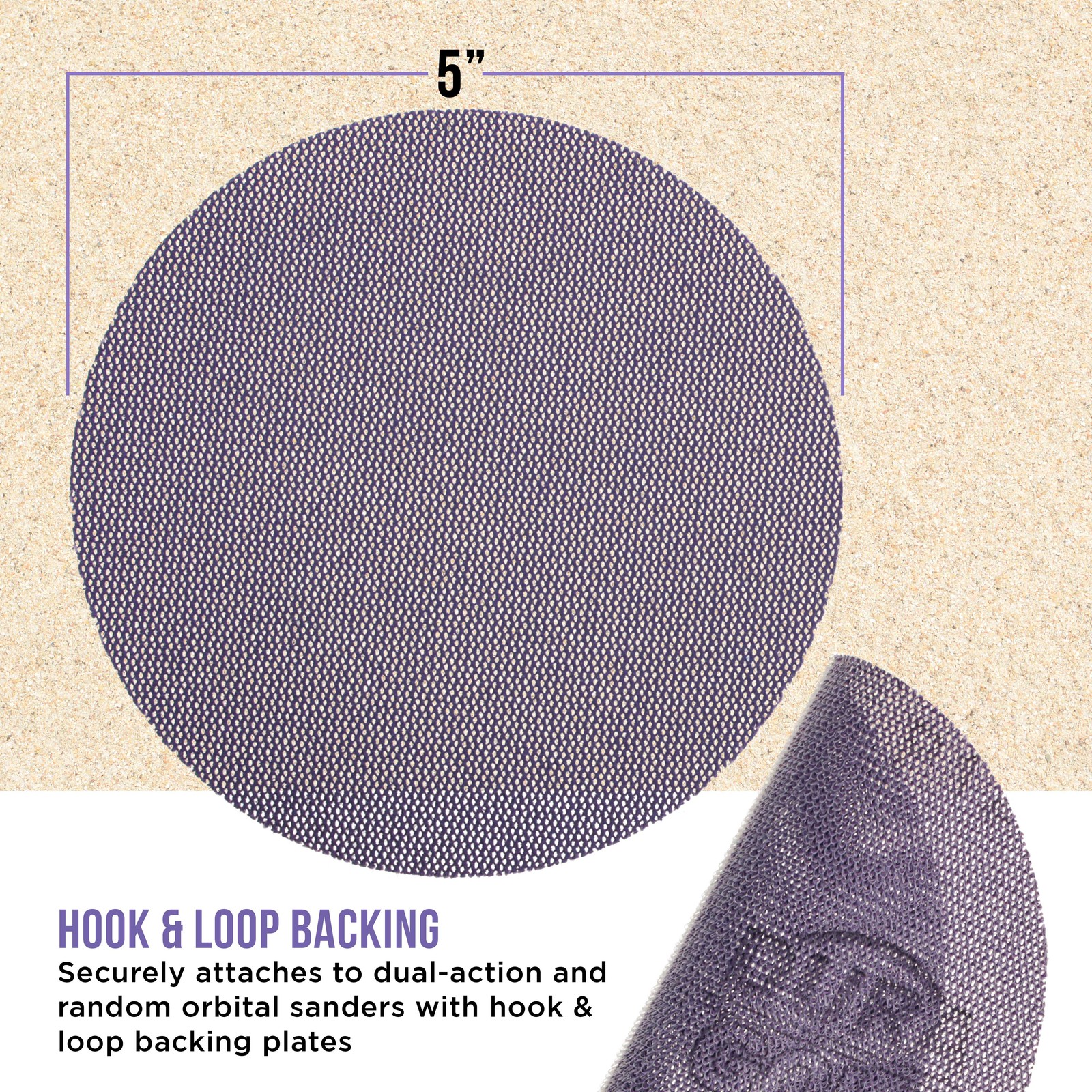 Dura-Gold Variety Pack 5″ Purple Ceramic Mesh Sanding Discs, 30 Disc
