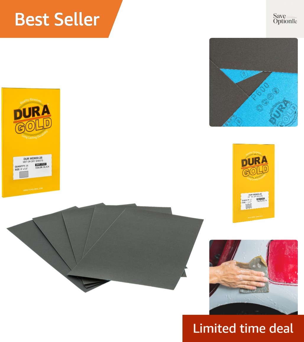 600 Grit Wet or Dry Sandpaper Sheets, 5-1/2″ x 9″, Box of 25 – Car Color Sand…