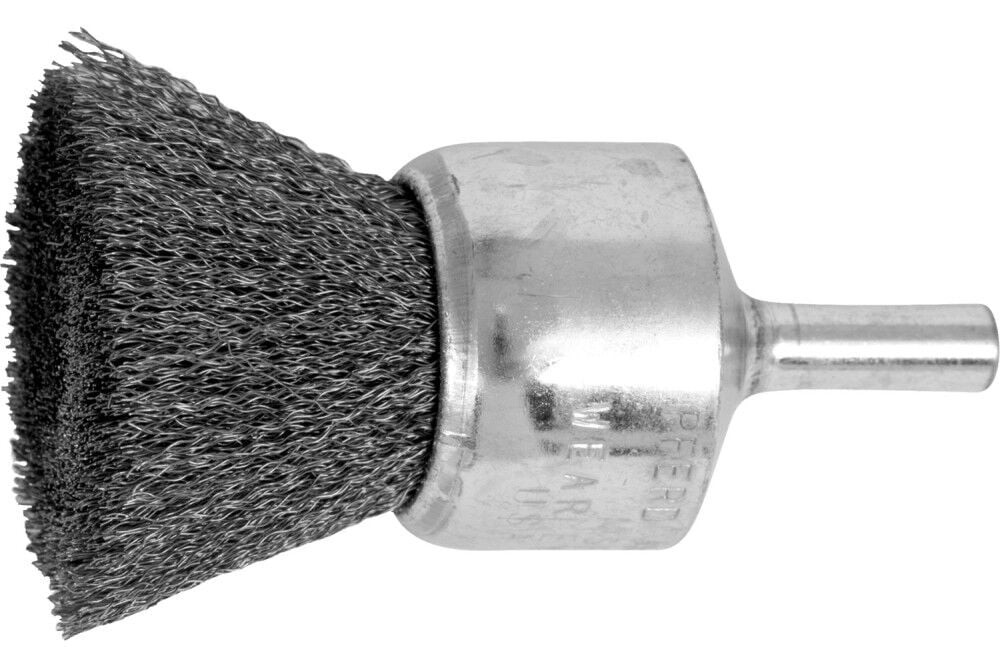 Pferd Crimped Wire End Brush 1 Inch Diameter .006 Carbon Steel 1/4 Inch Shank