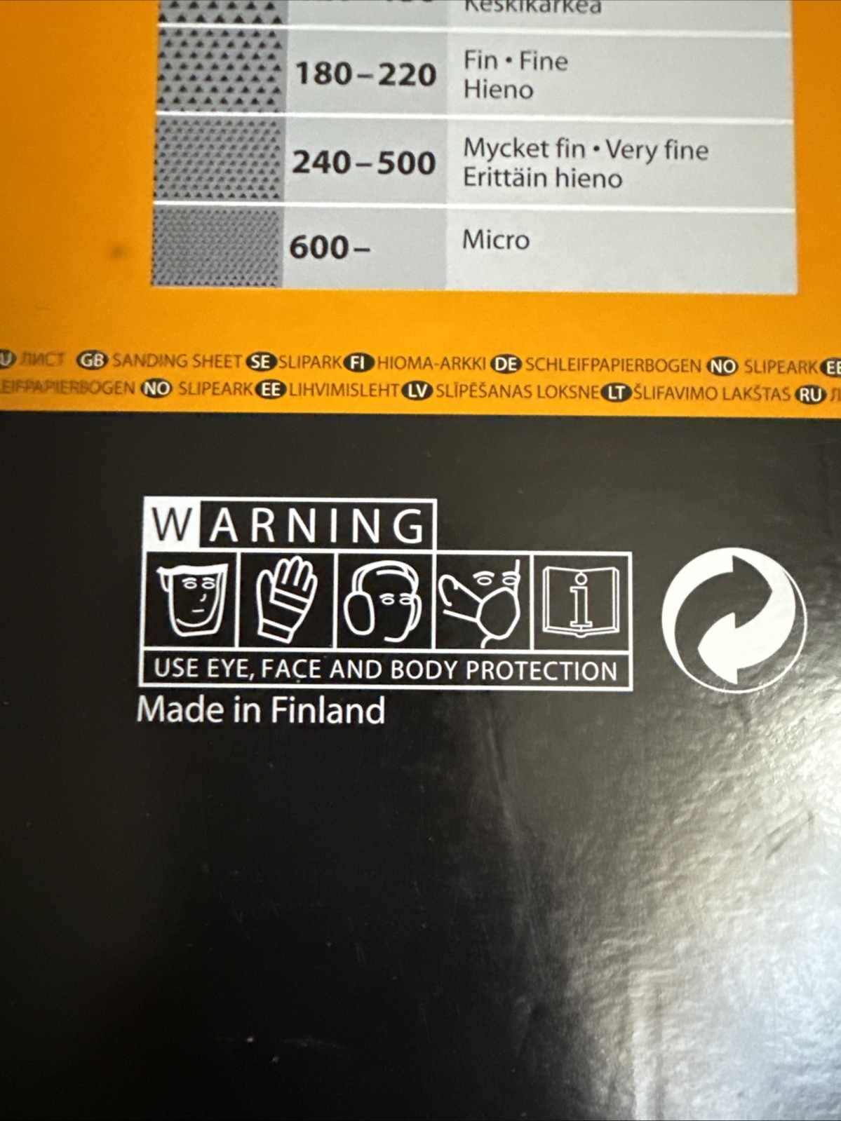 Mirka Sand Paper P240 Very Fine 3 Sheets 230×280 Mm. Made In Finland New Sheets
