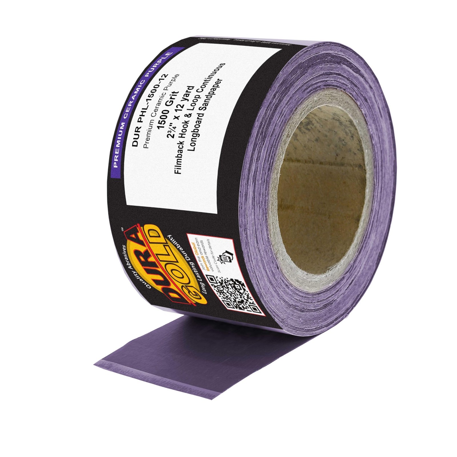 Premium 1500 Grit Purple Film Sandpaper Roll – 2-3/4″ Wide, Hook & Loop for Auto