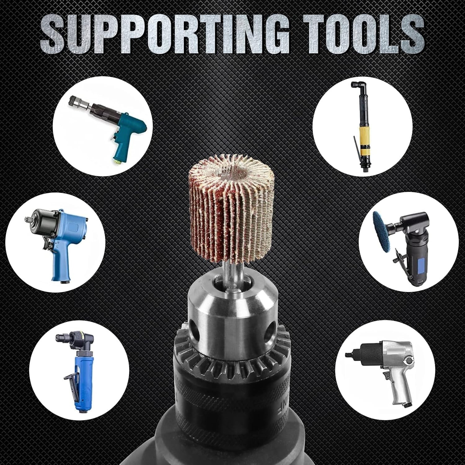 20 Pcs Flap Wheel Sander Set 80 Grit Sanding Wheel for Drill 1/4″ Shank for Meta