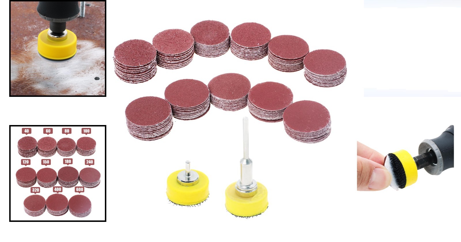 110PCS 1 Inch Sanding Discs Kit Grit 40-600 for Drill Rotary Tools Metal Wood…