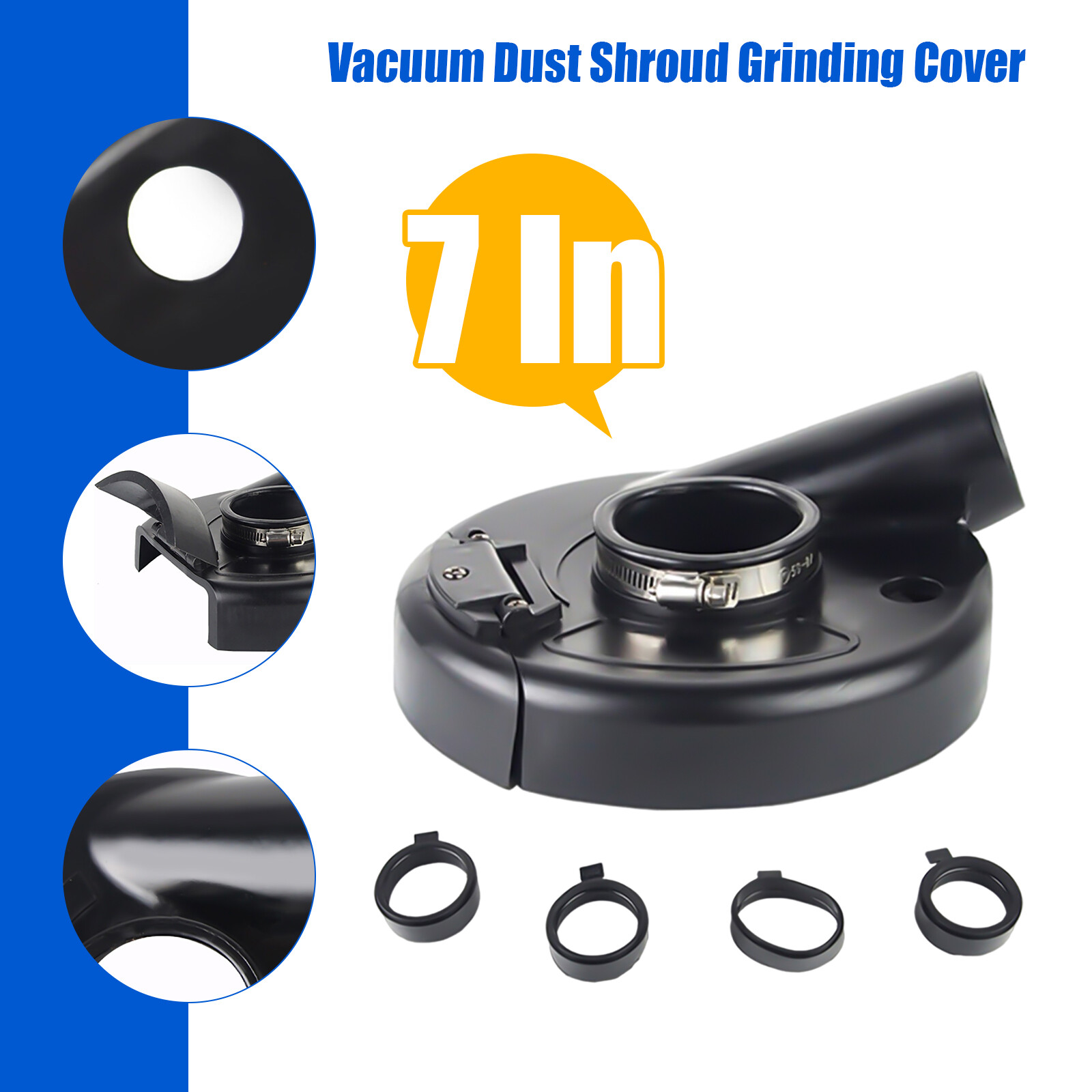 7in Dust Cover Dust Shroud Angle Grinder Dustless Vacuum Universal Surface Cover