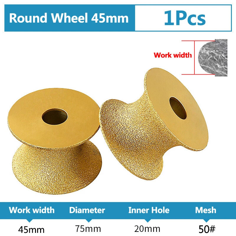 Vacuum Brazed Diamond Full Bullnose Edge Profile Grinding Disc Wheel Tool