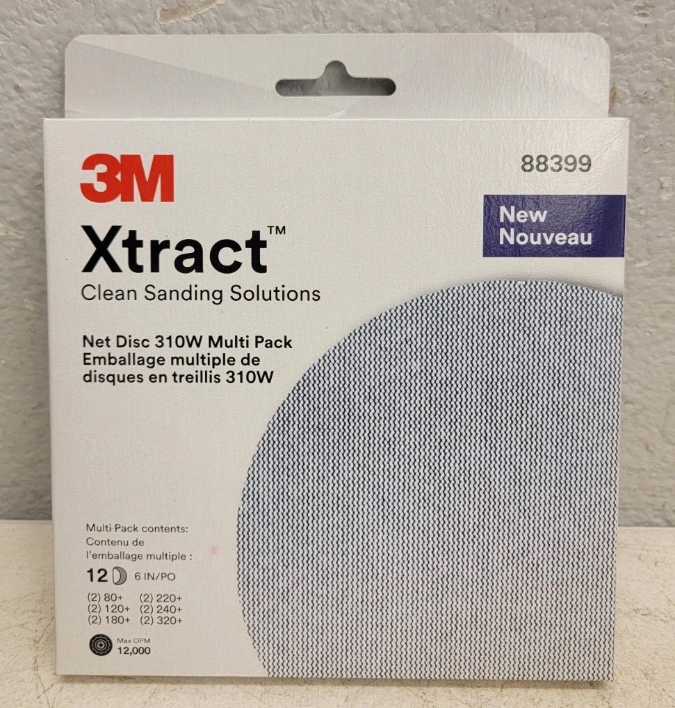 3M Xtract 310W Hook & Loop Net Disc 88399 Aluminum Oxide 6″ Multi-Pack Case/20