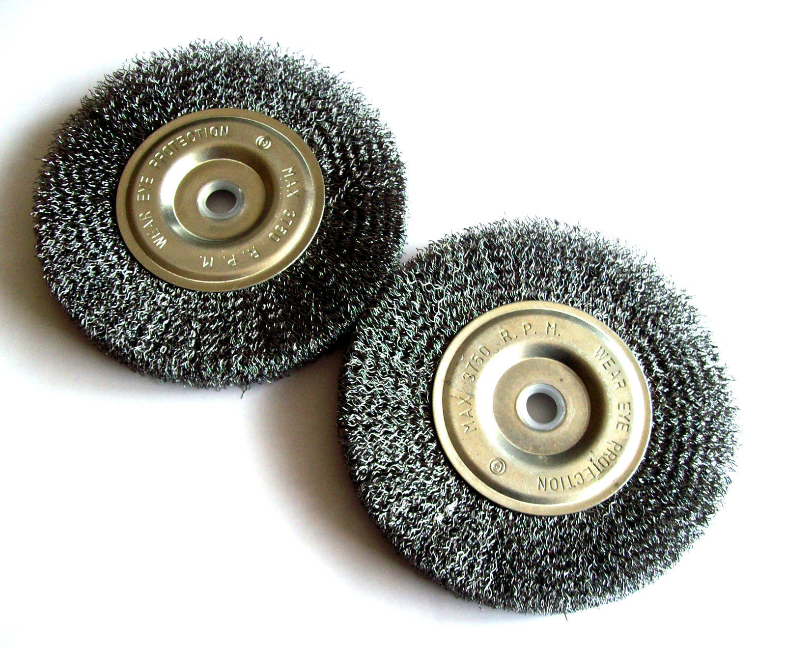 New 2pc 6″ Steel Wire Wheel Brush FOR Bench Grinders w / 1/2″ Arbor