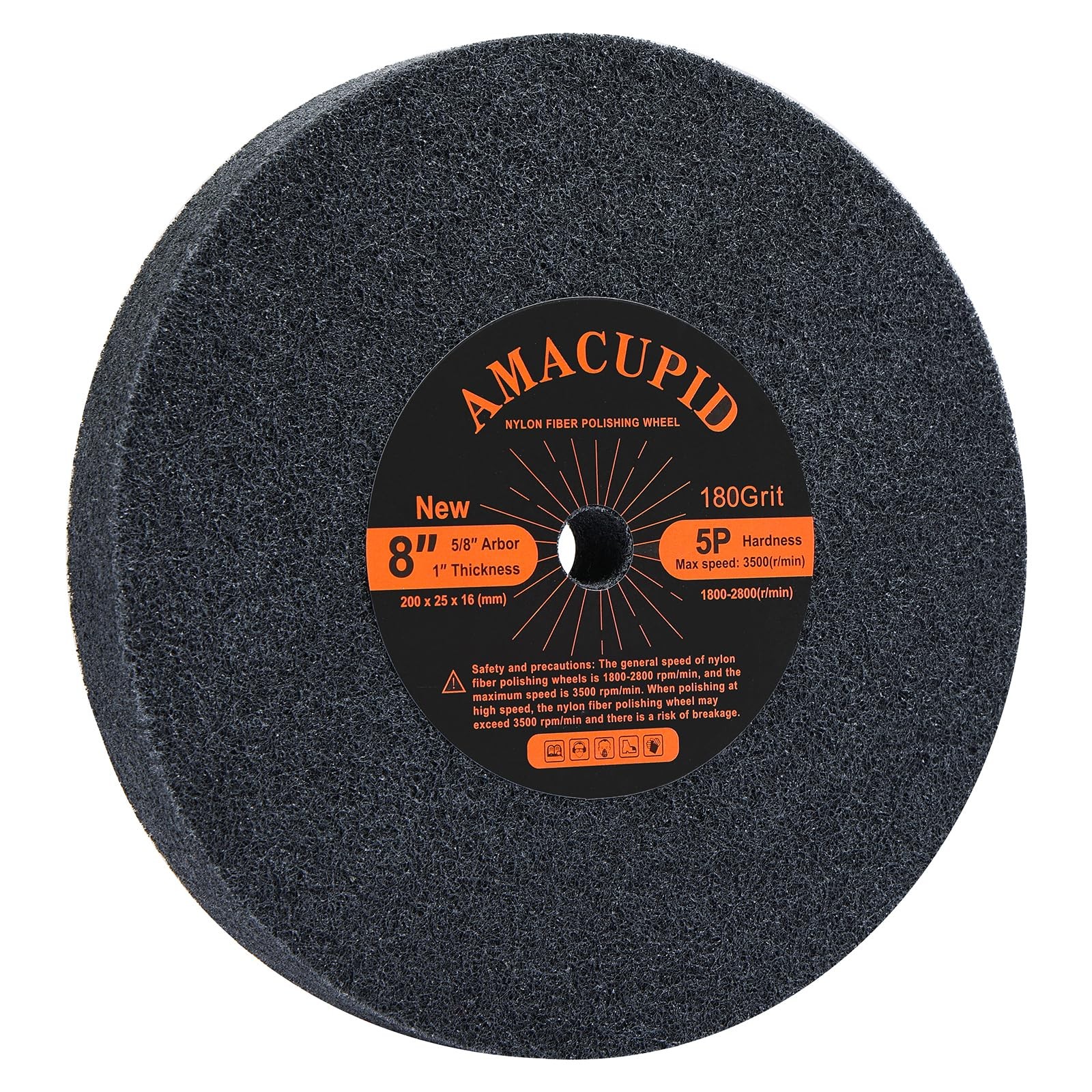 Nylon Fiber Brushed Buffing Wheels 8 Inch 5P Hardness. for Bench Grinding