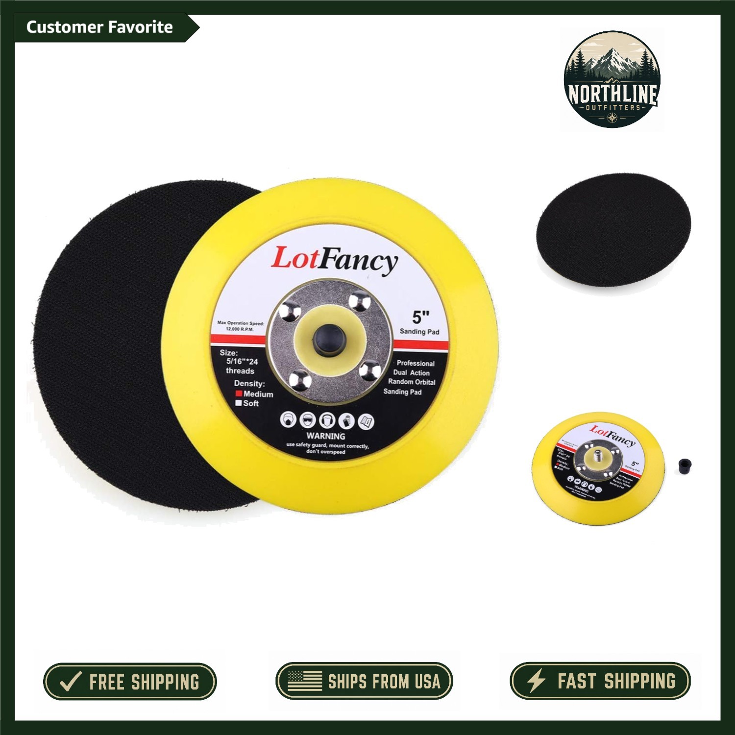 5 Inch Hook and Loop Backing Pad Set – Durable & Flexible for Sander Polishing